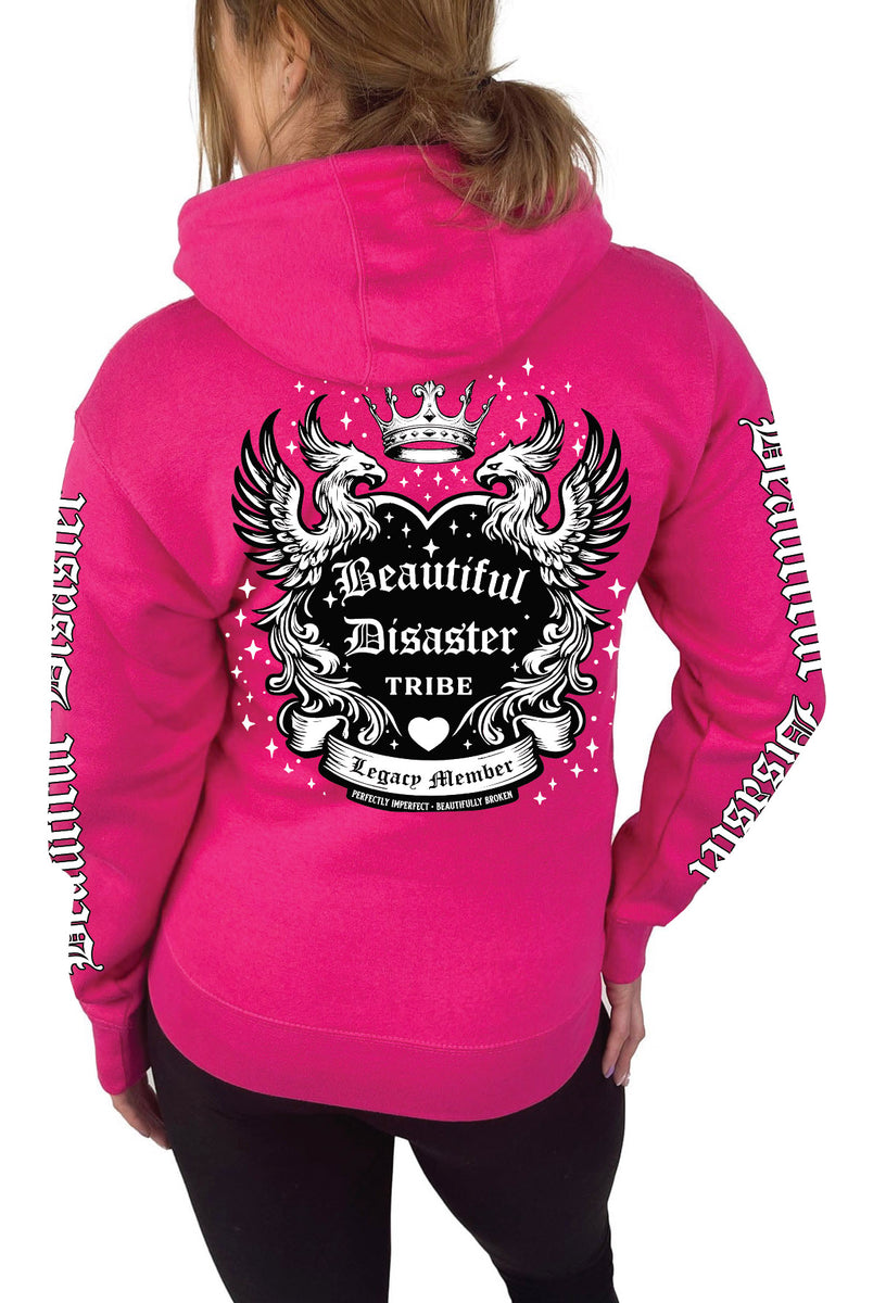 Legacy Zip Hoodie - pink – Beautiful Disaster Clothing