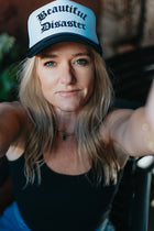 Beautiful Disaster Trucker Hat - Black/White