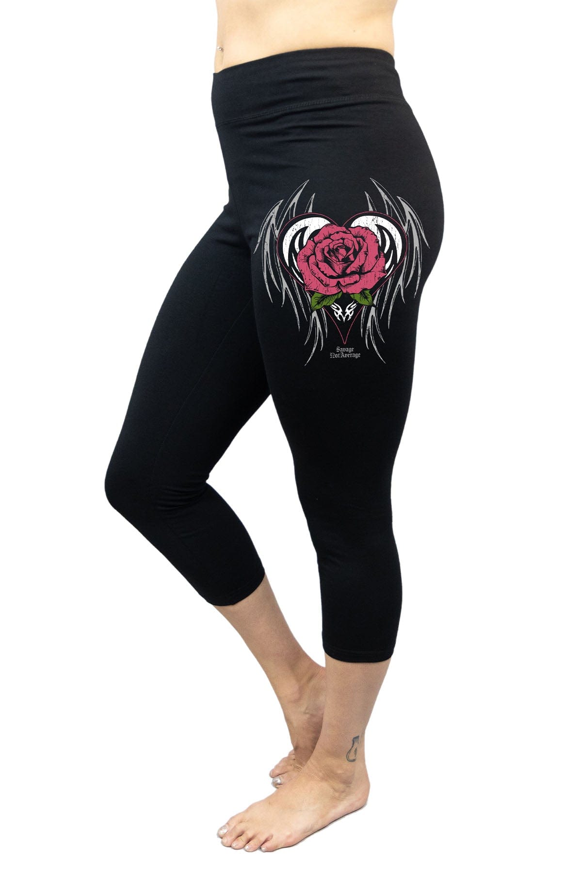 Savage Rose Capri Leggings – Beautiful Disaster Clothing