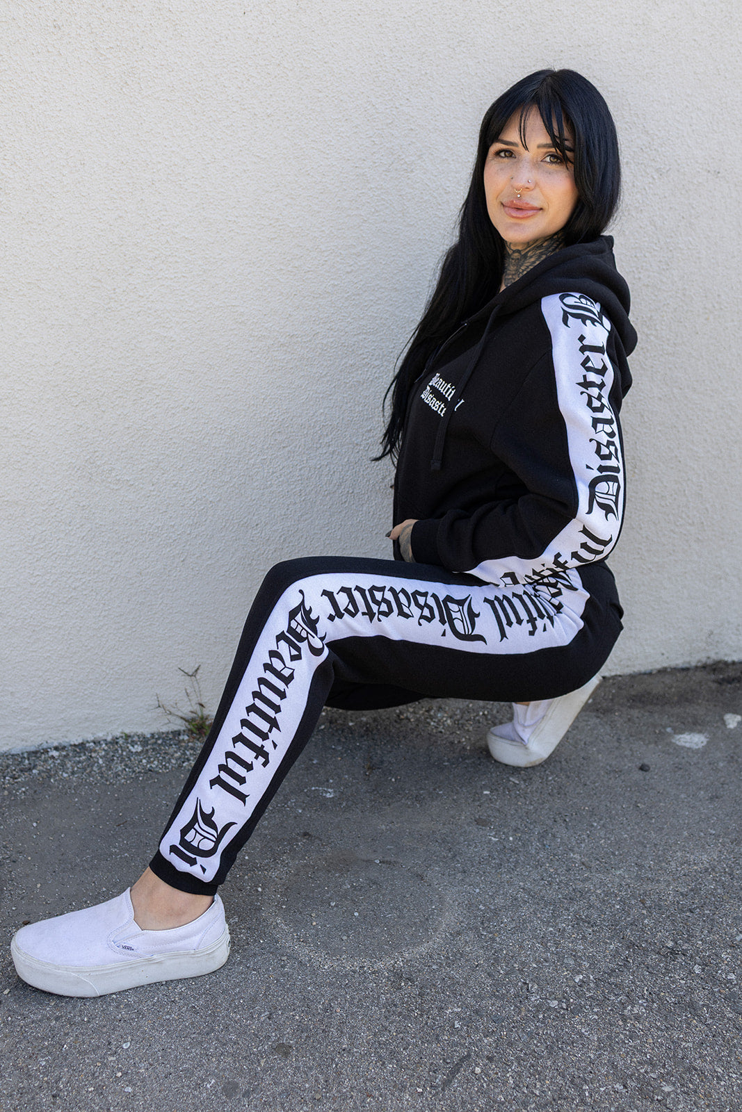 Punk Princess Sweatsuit Pant - Black/White