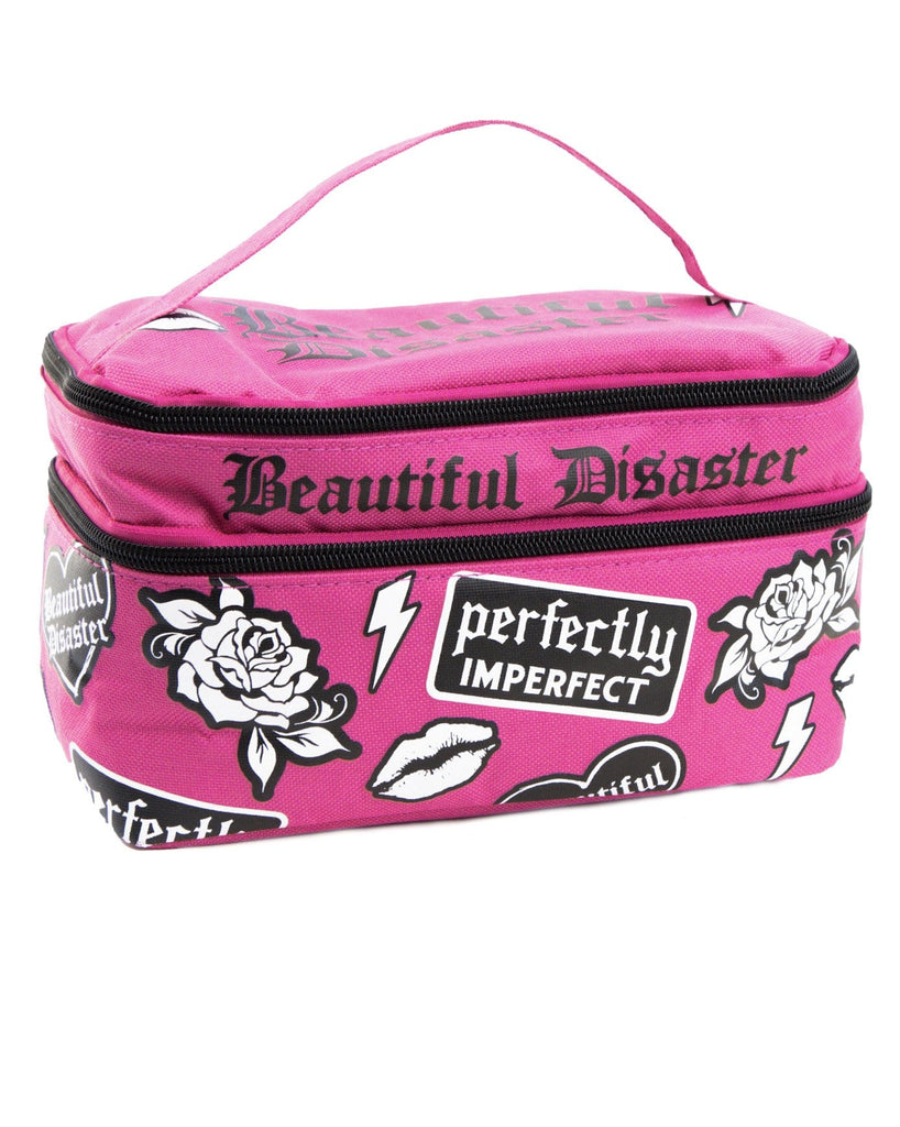 Kiss My Sass Pink Cosmetic Bag